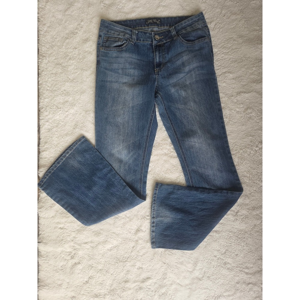 Y2K l.e.i. Sophia Hiphugger Flare Jeans Juniors 9 Medium Wash Low Rise Denim